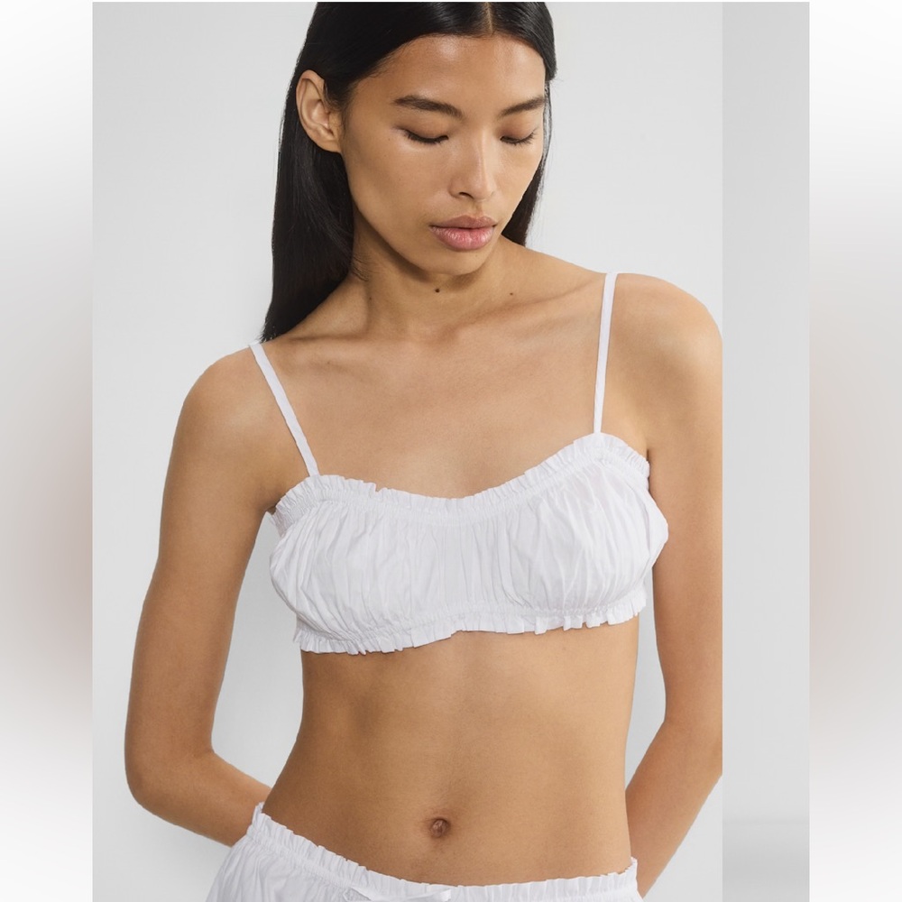 NWT Aritzia Little Moon Rouched Poplin Top - Delphi
